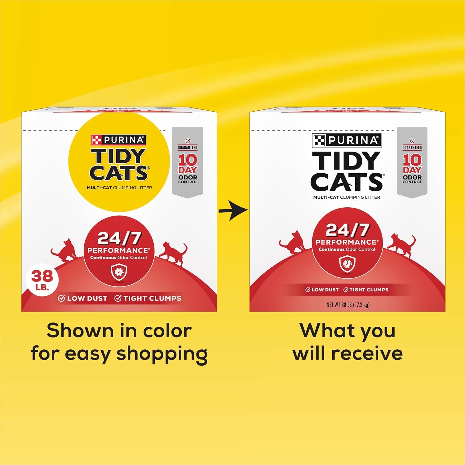 image:imagePurina Tidy Cats 247 Performance Clumping Cat Litter 38 lb Box Clean Linen scent with a slowrelease deodorizer guaranteed 10day control38 Pound Pack of 1