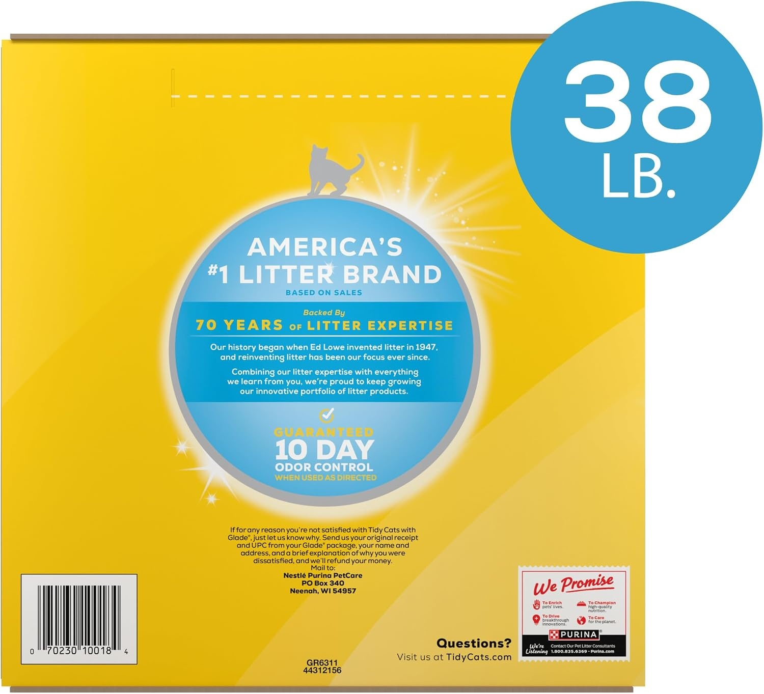 image:imagePurina Tidy Cats Clumping Cat Litter Glade Clear Springs 38 lb Lightweight low dust multicat litter with 10day odor control and fresh floral fragrance38 Pound Pack of 1