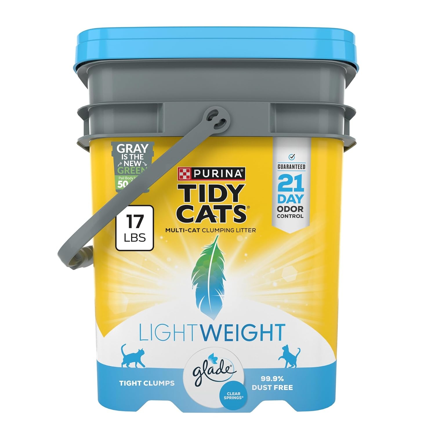 image:imagePurina Tidy Cats LightWeight 4in1 Strength Cat Litter 17 lb 999 dustfree formula 21day odor control tight clumping for multicat homes easy to carry17 Pound Pack of 1