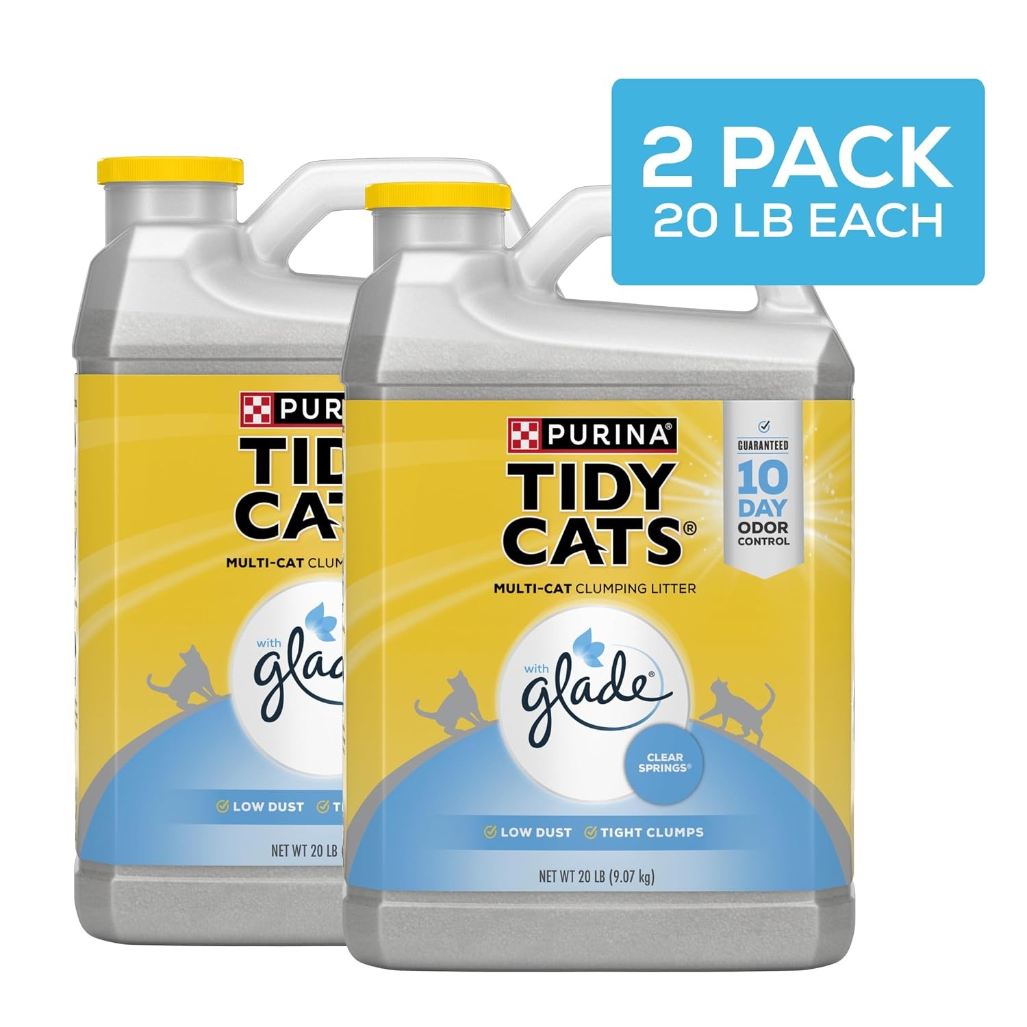 image:imagePurina Tidy Cats LightWeight 4in1 Strength Cat Litter 17 lb 999 dustfree formula 21day odor control tight clumping for multicat homes easy to carry20 Pound Pack of 2