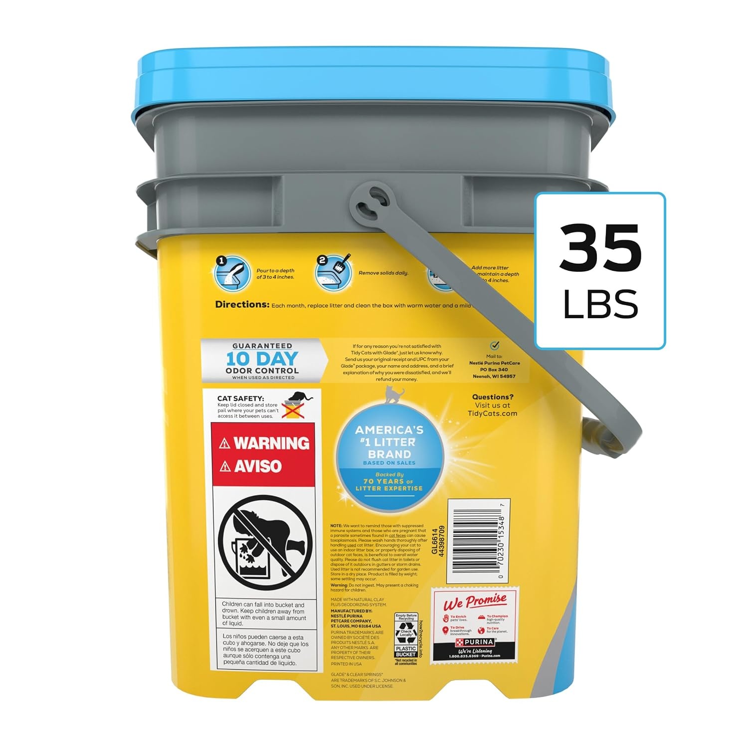 image:imagePurina Tidy Cats LightWeight 4in1 Strength Cat Litter 17 lb 999 dustfree formula 21day odor control tight clumping for multicat homes easy to carry35 Pound Pack of 1
