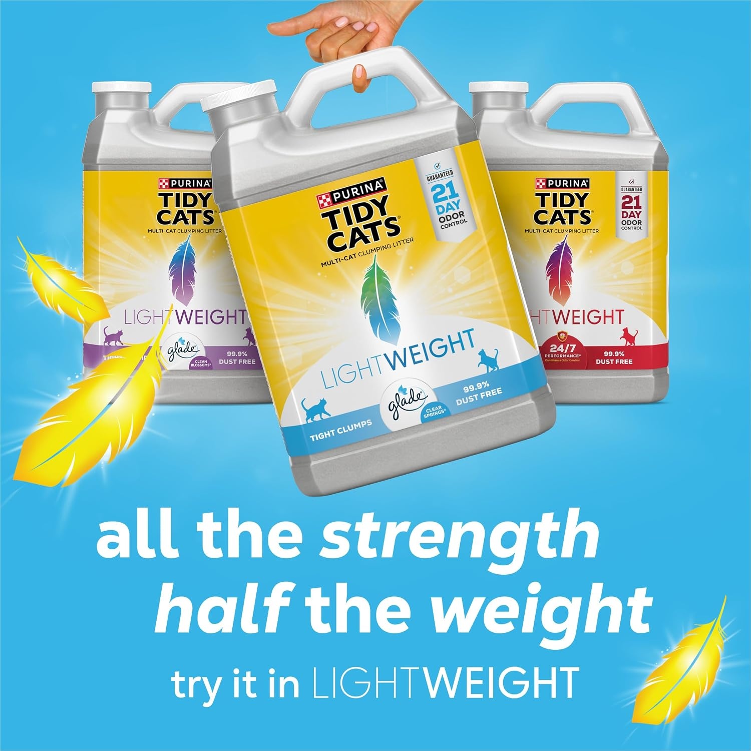 image:imagePurina Tidy Cats LightWeight 4in1 Strength Cat Litter 17 lb 999 dustfree formula 21day odor control tight clumping for multicat homes easy to carry35 Pound Pack of 1