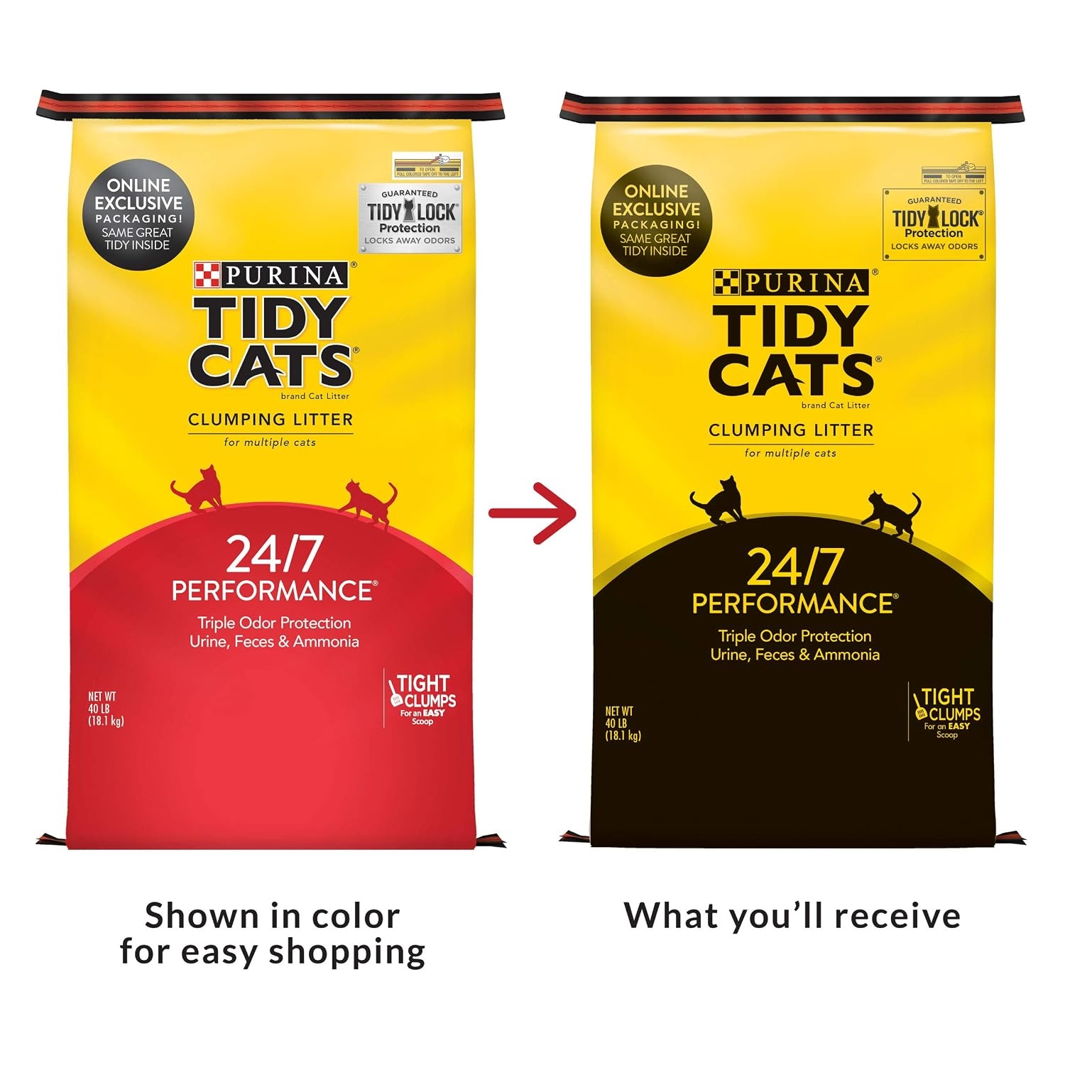 image:imagePurina Tidy Cats LightWeight 4in1 Strength Cat Litter 17 lb 999 dustfree formula 21day odor control tight clumping for multicat homes easy to carry40 Pound Pack of 1