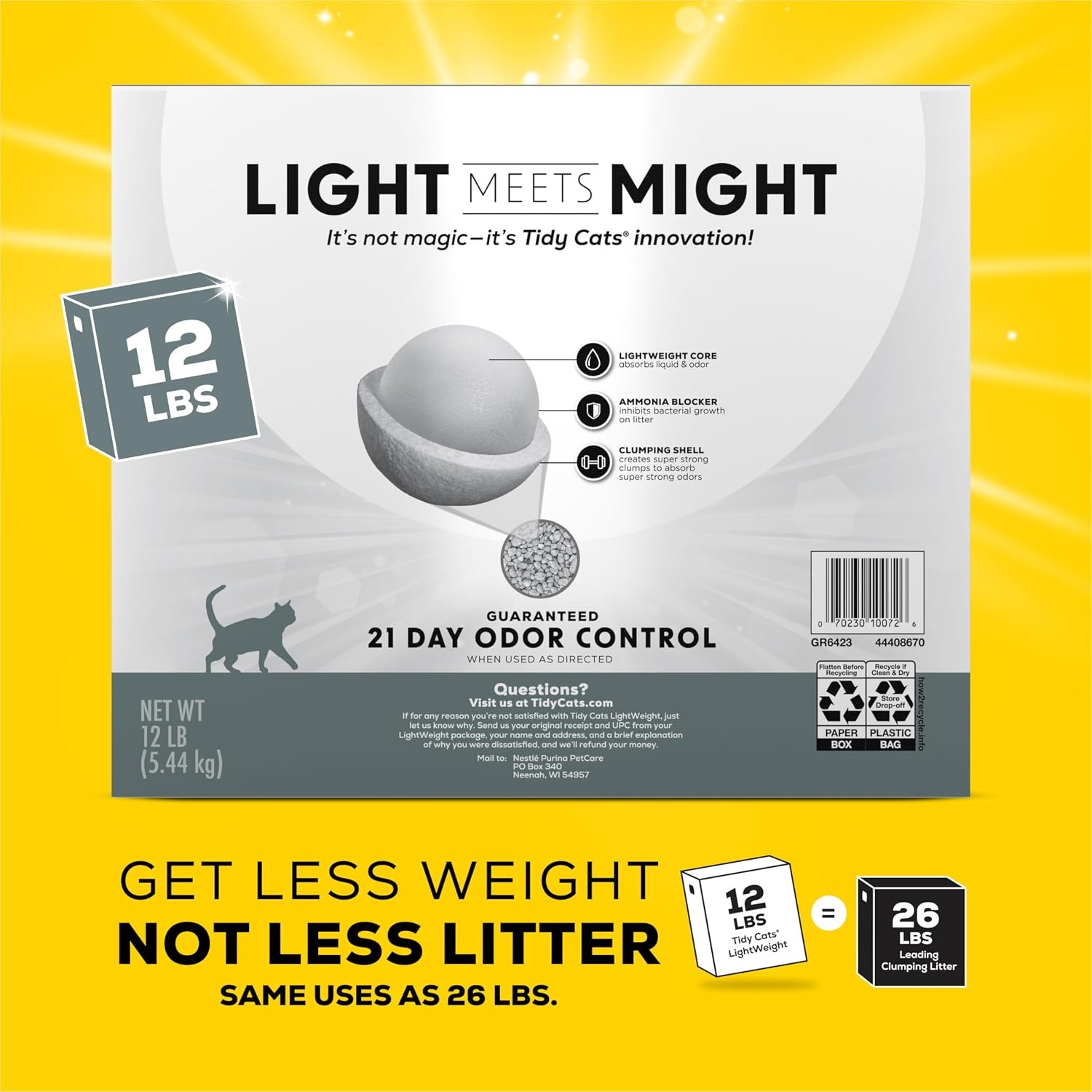 image:imagePurina Tidy Cats Lightweight 4in1 Strength MultiCat Cat Litter Odor Control Clumping 999 Percent Dust Free 12 lb Box12 Pound Pack of 1