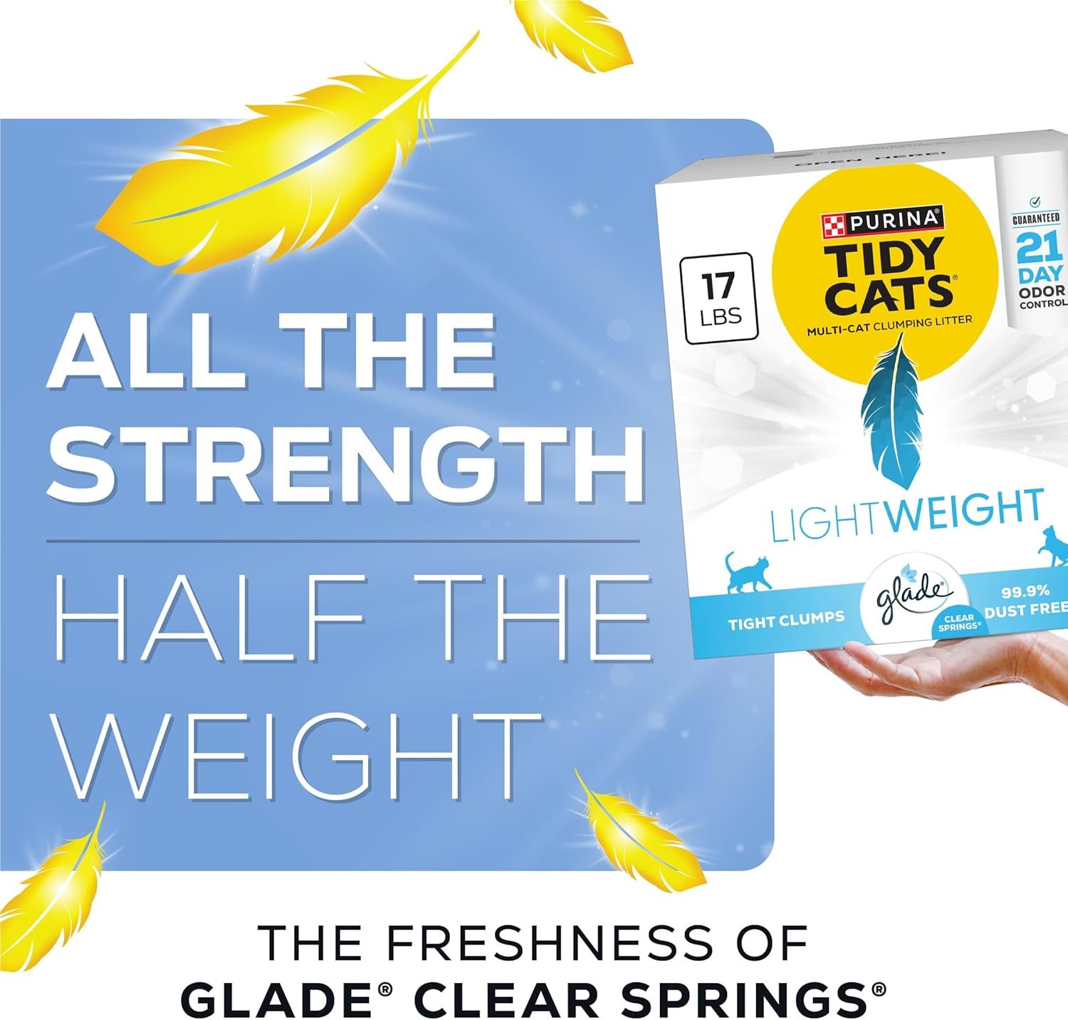 image:imagePurina Tidy Cats Lightweight Cat Litter Glade Clear Springs MultiCat Clumping Low Dust Scented Cat Litter 12 lb Box17 Pound Pack of 1
