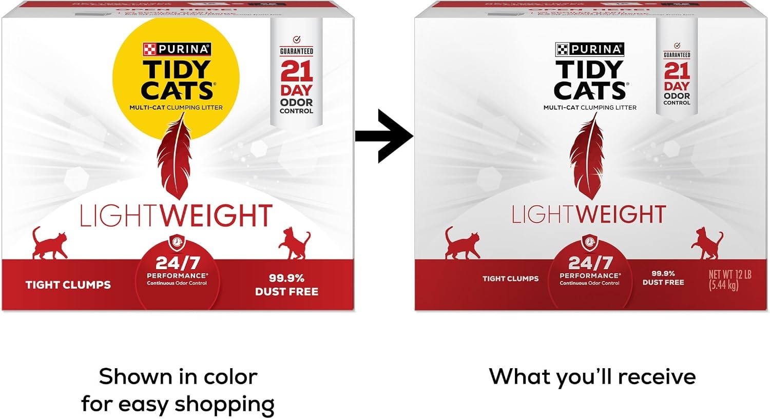 image:imagePurina Tidy Cats Lightweight Cat Litter Low Dust Clumping Odor Control 247 Performance Multi Cat Litter Clean Linen Scent 12 lbs12 Pound Pack of 1