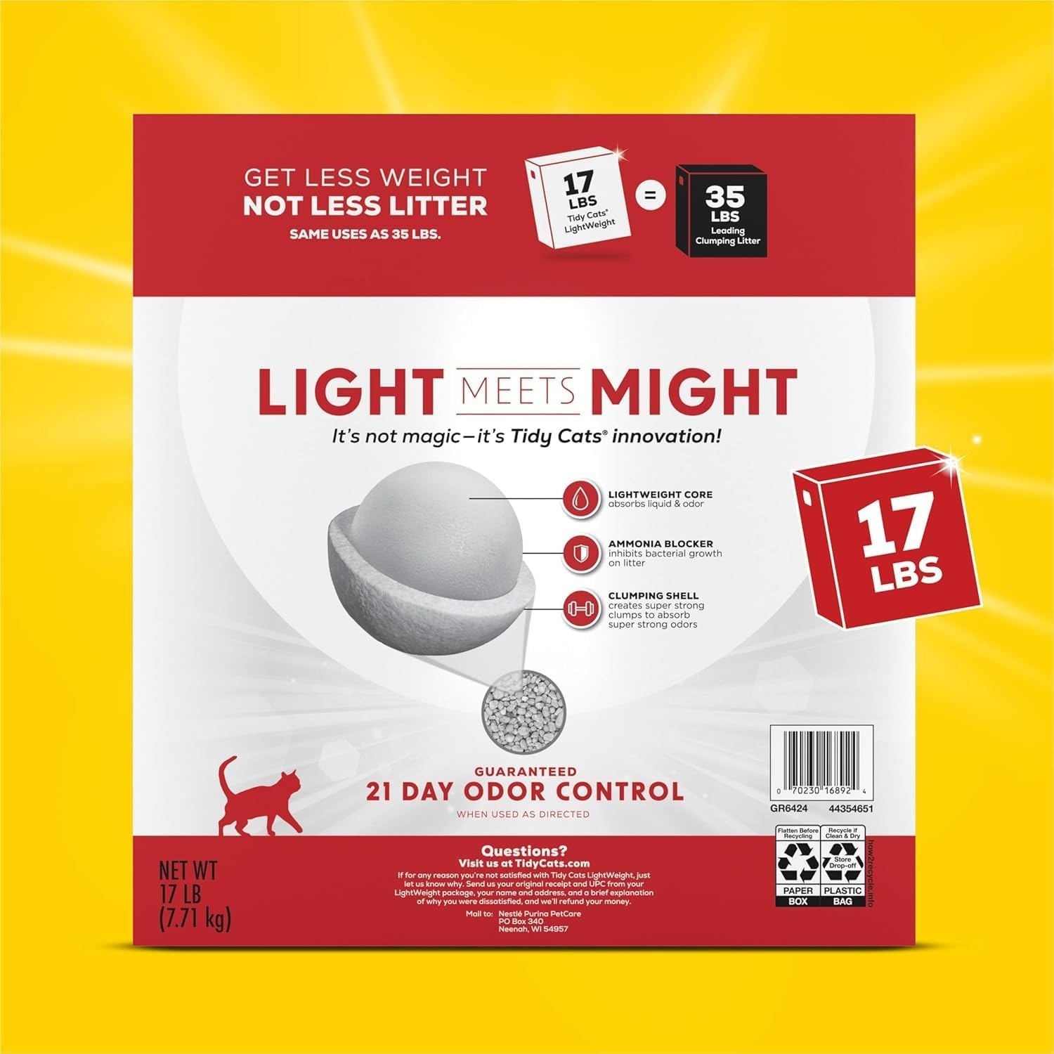 image:imagePurina Tidy Cats Lightweight Cat Litter Low Dust Clumping Odor Control 247 Performance Multi Cat Litter Clean Linen Scent 12 lbs17 Pound Pack of 1