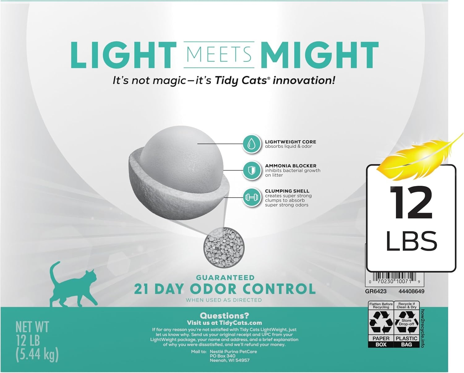 image:imagePurina Tidy Cats Low Dust Clumping Cat Litter LightWeight Free amp Clean Unscented Multi Cat Litter 17 lb Box Unscented charcoalpowered formula offers 21day odor control and tight dustfree clumping12 Pound Pack of 1