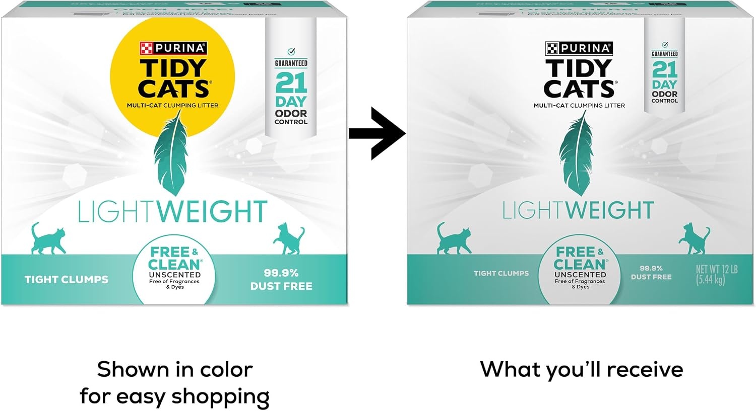 image:imagePurina Tidy Cats Low Dust Clumping Cat Litter LightWeight Free amp Clean Unscented Multi Cat Litter 17 lb Box Unscented charcoalpowered formula offers 21day odor control and tight dustfree clumping12 Pound Pack of 1