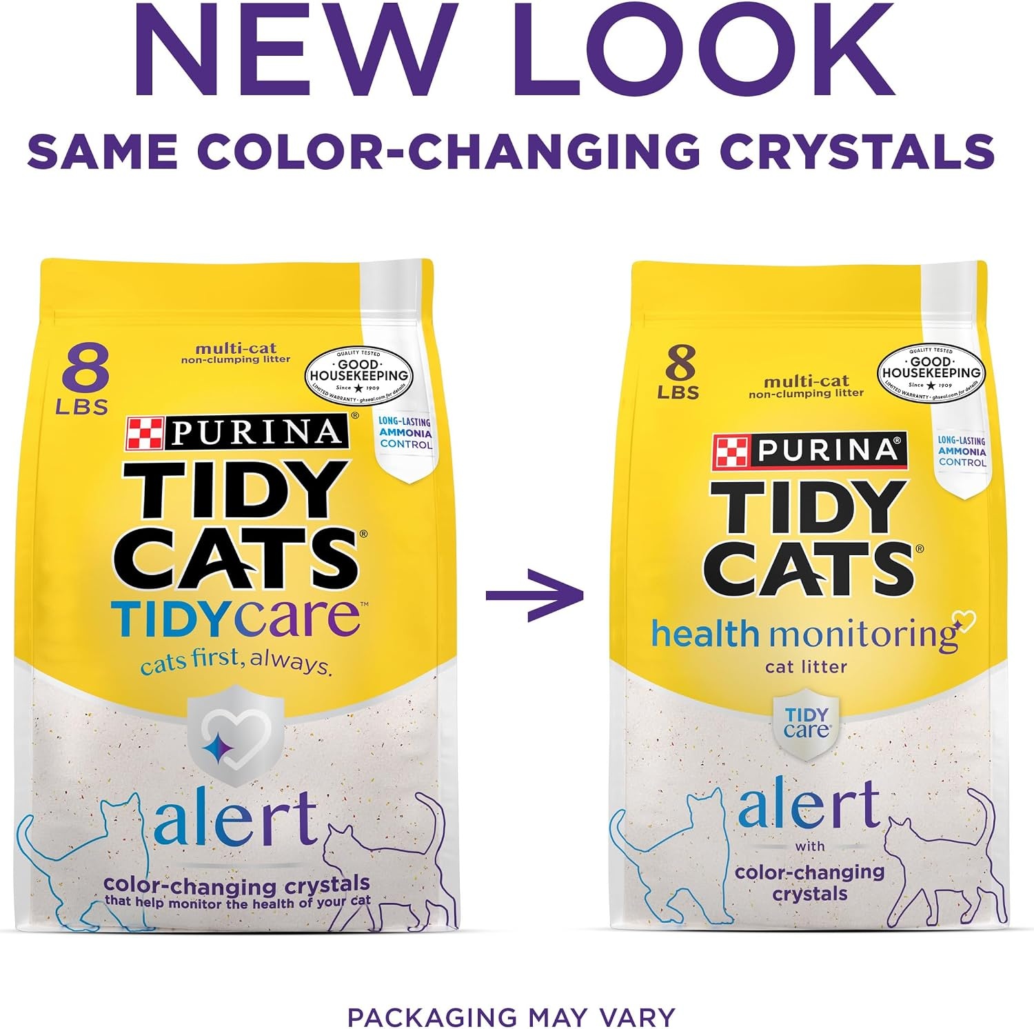 image:imagePurina Tidy Cats Tidy Care Alert Cat Health Monitoring Non Clumping Cat Litter with Silica Crystals 8 Pound Pack of 28 Pound Pack of 2