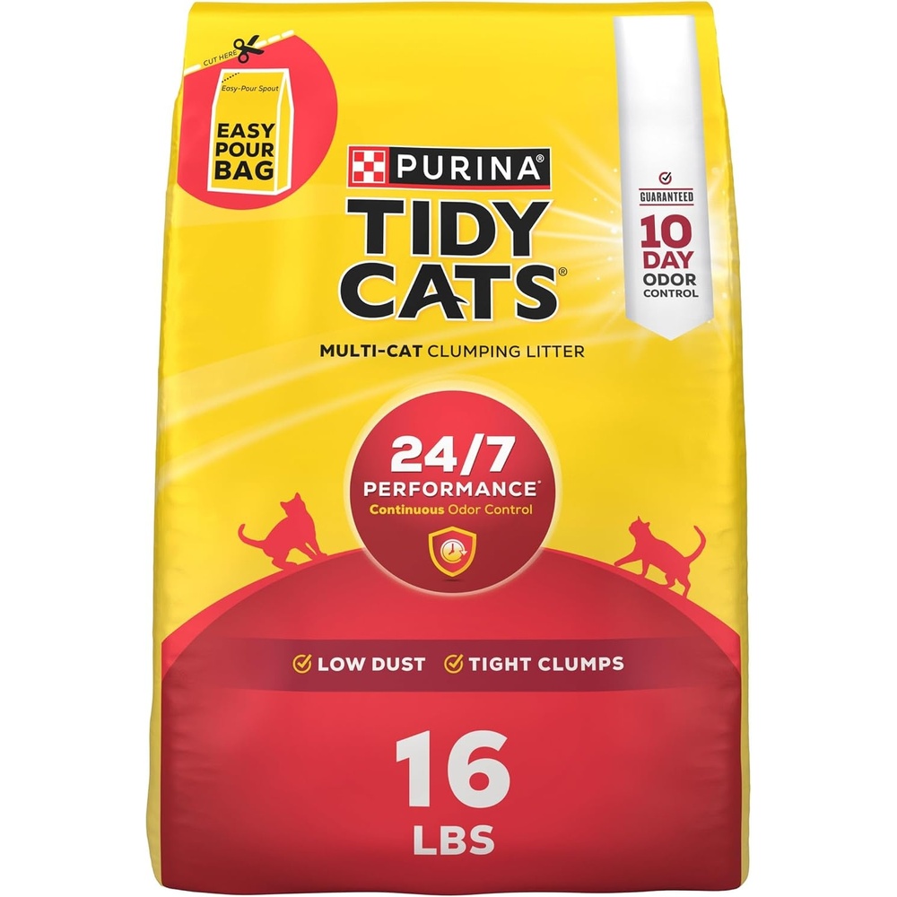 image:imagePurina Tidy Cats 247 Performance Clumping Cat Litter 38 lb Box Clean Linen scent with a slowrelease deodorizer guaranteed 10day control16 Pound Pack of 1