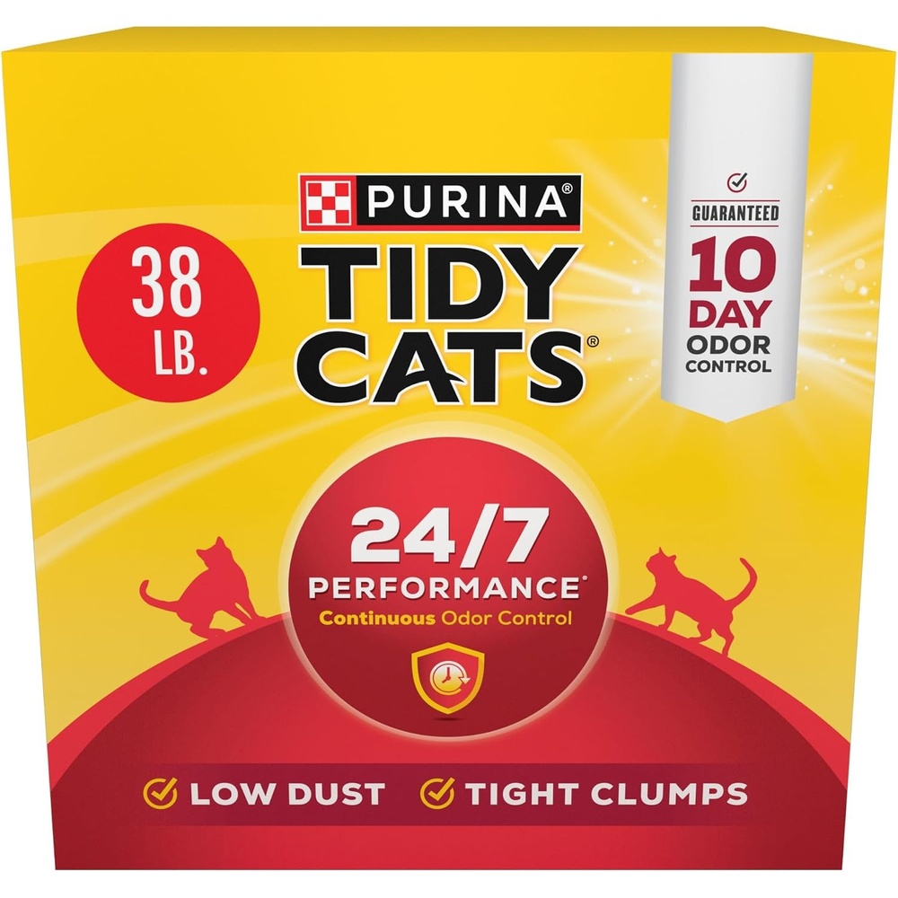 image:imagePurina Tidy Cats 247 Performance Clumping Cat Litter 38 lb Box Clean Linen scent with a slowrelease deodorizer guaranteed 10day control38 Pound Pack of 1