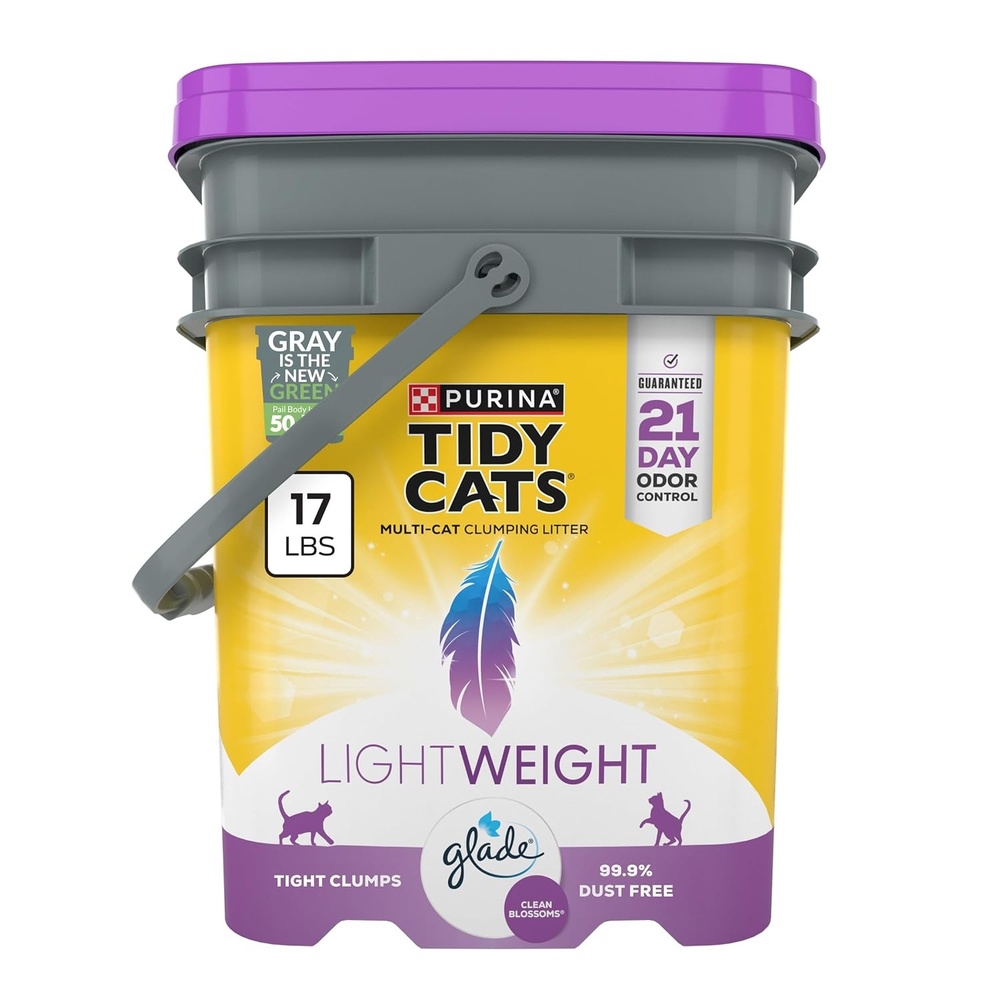 image:imagePurina Tidy Cats LightWeight 4in1 Strength Cat Litter 17 lb 999 dustfree formula 21day odor control tight clumping for multicat homes easy to carry17 Pound Pack of 1