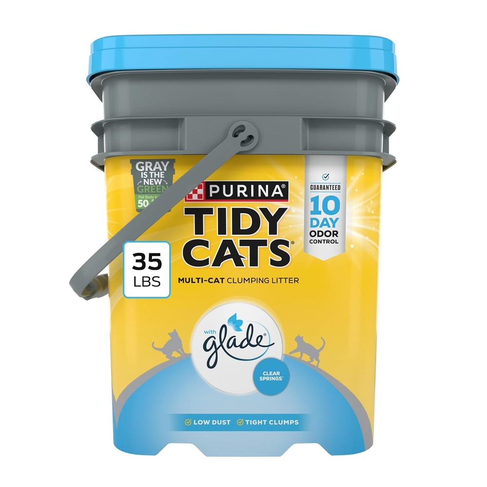image:imagePurina Tidy Cats LightWeight 4in1 Strength Cat Litter 17 lb 999 dustfree formula 21day odor control tight clumping for multicat homes easy to carry35 Pound Pack of 1