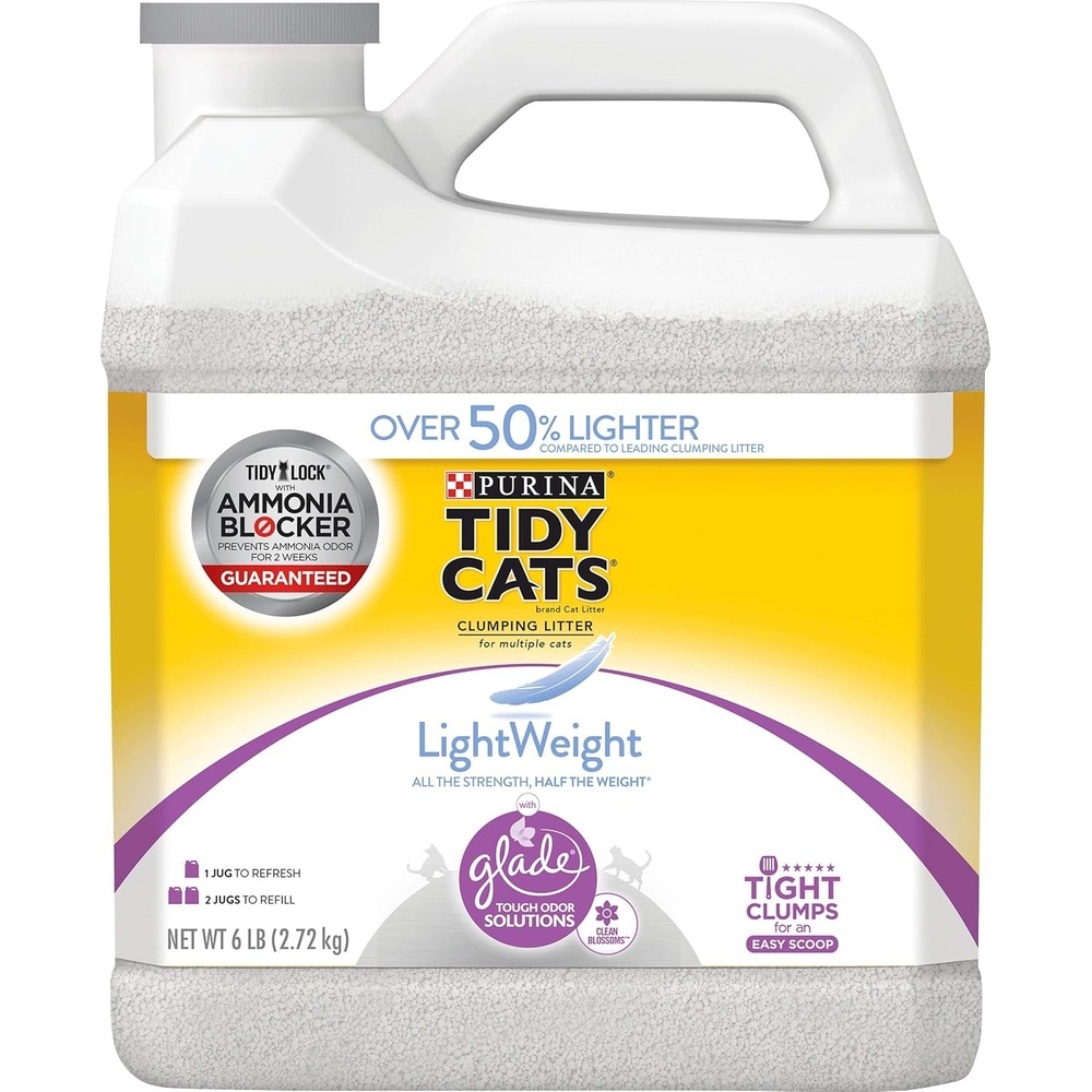 image:imagePurina Tidy Cats LightWeight 4in1 Strength Cat Litter 17 lb 999 dustfree formula 21day odor control tight clumping for multicat homes easy to carry600 Pound Pack of 1