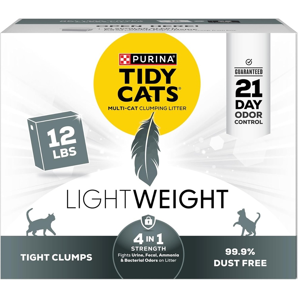 image:imagePurina Tidy Cats Lightweight 4in1 Strength MultiCat Cat Litter Odor Control Clumping 999 Percent Dust Free 12 lb Box12 Pound Pack of 1