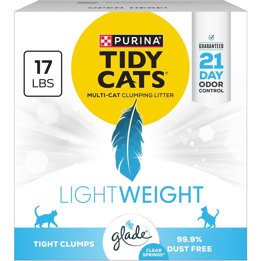 image:imagePurina Tidy Cats Lightweight Cat Litter Glade Clear Springs MultiCat Clumping Low Dust Scented Cat Litter 12 lb Box17 Pound Pack of 1