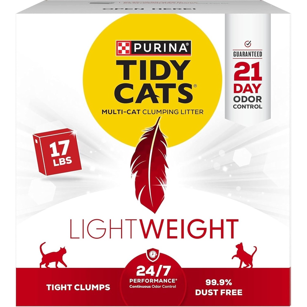 image:imagePurina Tidy Cats Lightweight Cat Litter Low Dust Clumping Odor Control 247 Performance Multi Cat Litter Clean Linen Scent 12 lbs17 Pound Pack of 1