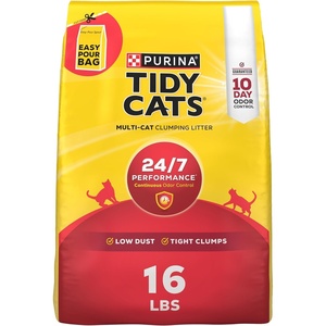 Purina Tidy Cats 24/7 Performance Clumping Cat Litter, 38 lb Box | Clean Linen scent with a slow-release deodorizer, guaranteed 10-day control(16 Pound (Pack of 1))