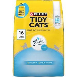 Purina Tidy Cats Clumping Cat Litter, Glade Clear Springs, 38 lb | Lightweight, low dust multi-cat litter with 10-day odor control and fresh floral fragrance(16 Pound (Pack of 1))