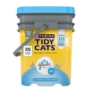 Purina Tidy Cats LightWeight 4-in-1 Strength Cat Litter, 17 lb | 99.9% dust-free formula, 21-day odor control, tight clumping for multi-cat homes, easy to carry(35 Pound (Pack of 1))