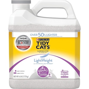 Purina Tidy Cats LightWeight 4-in-1 Strength Cat Litter, 17 lb | 99.9% dust-free formula, 21-day odor control, tight clumping for multi-cat homes, easy to carry(6.00 Pound (Pack of 1))