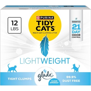 Purina Tidy Cats Lightweight Cat Litter, Glade Clear Springs Multi-Cat, Clumping, Low Dust, Scented Cat Litter, 12 lb. Box(12 Pound (Pack of 1))