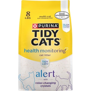 Purina Tidy Cats Tidy Care Alert Cat Health Monitoring Non Clumping Cat Litter with Silica Crystals – 8 Pound (Pack of 2)(8 Pound (Pack of 1))