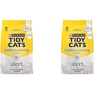 Purina Tidy Cats Tidy Care Alert Cat Health Monitoring Non Clumping Cat Litter with Silica Crystals – 8 Pound (Pack of 2)(8 Pound (Pack of 2))