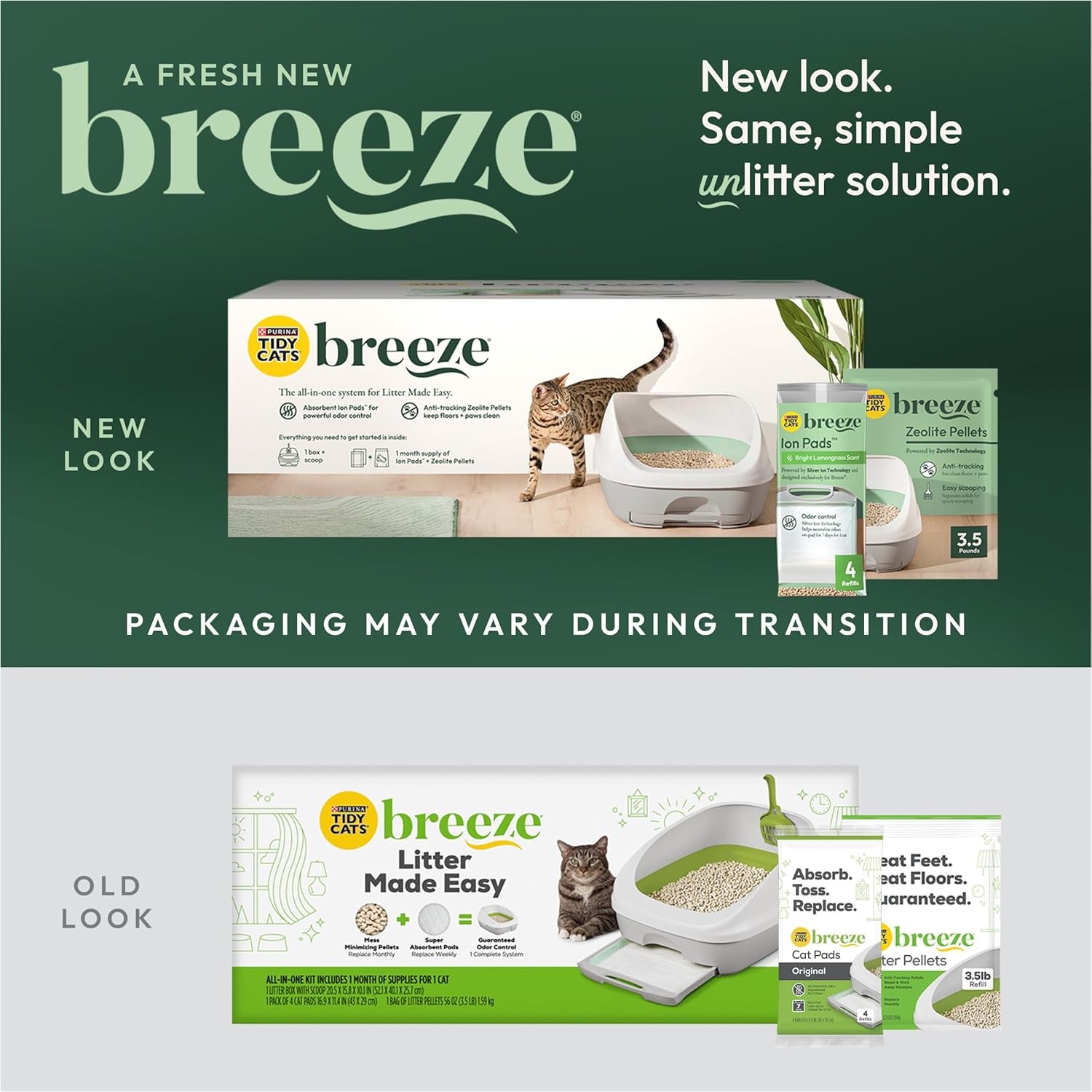 image:imagePurina Tidy Cats Breeze Covered Cat Litter Box System KitGreen