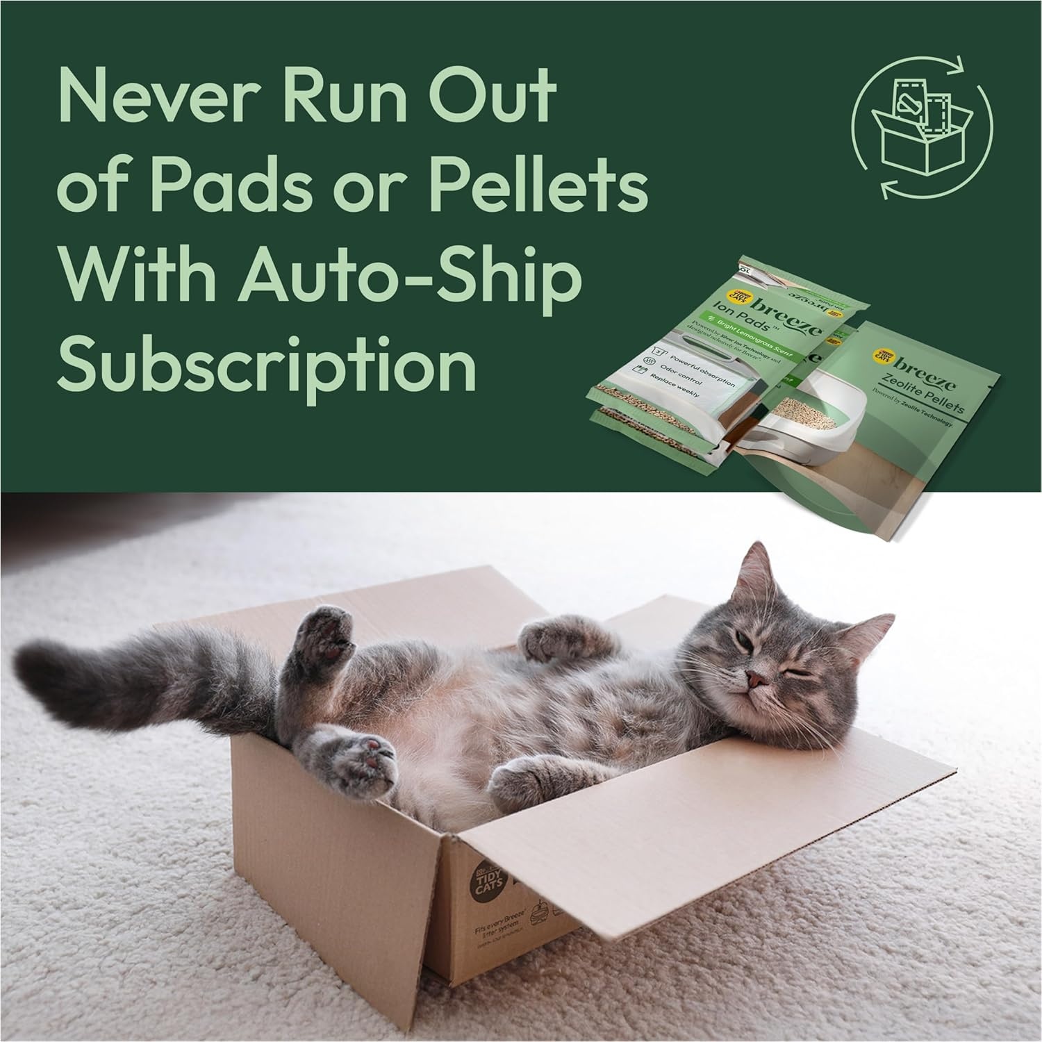 image:imagePurina Tidy Cats Breeze Litter Box System Kit with Pellet Cat Litter XL Litter Box and Litter Box PadsXL