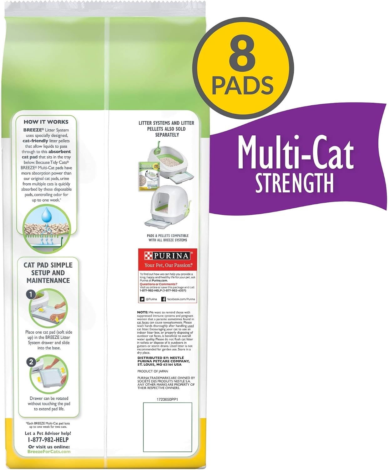 image:imagePurina Tidy Cats Cat Litter Breeze Pads Refill Pack Multi Cat Litter Pads 8 ct Bag8 Count Pack of 1