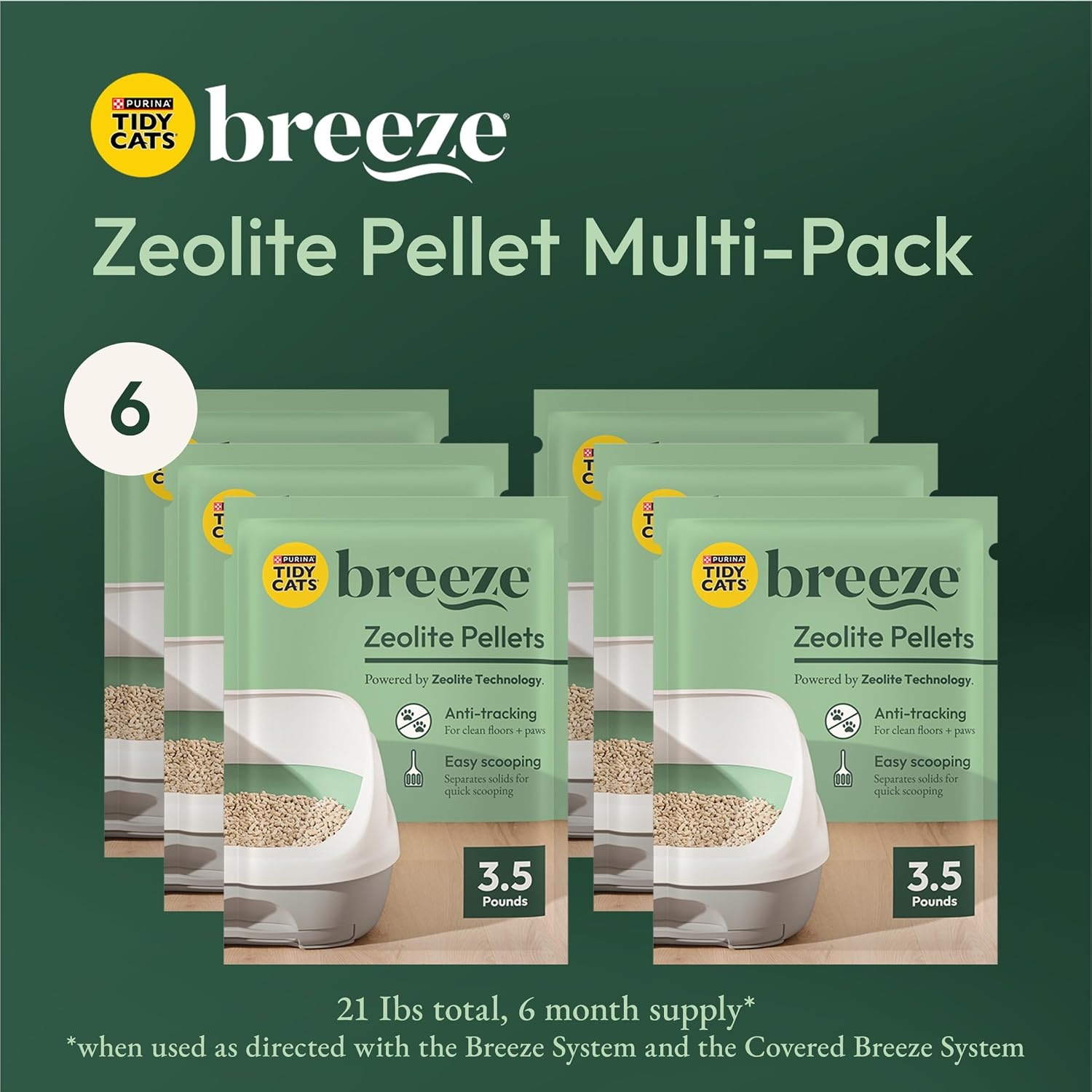 image:imagePurina Tidy Cats Litter Pellets Breeze Refill Litter Pellets in Recyclable Box 6 35 lb Bags21 Pound Pack of 1