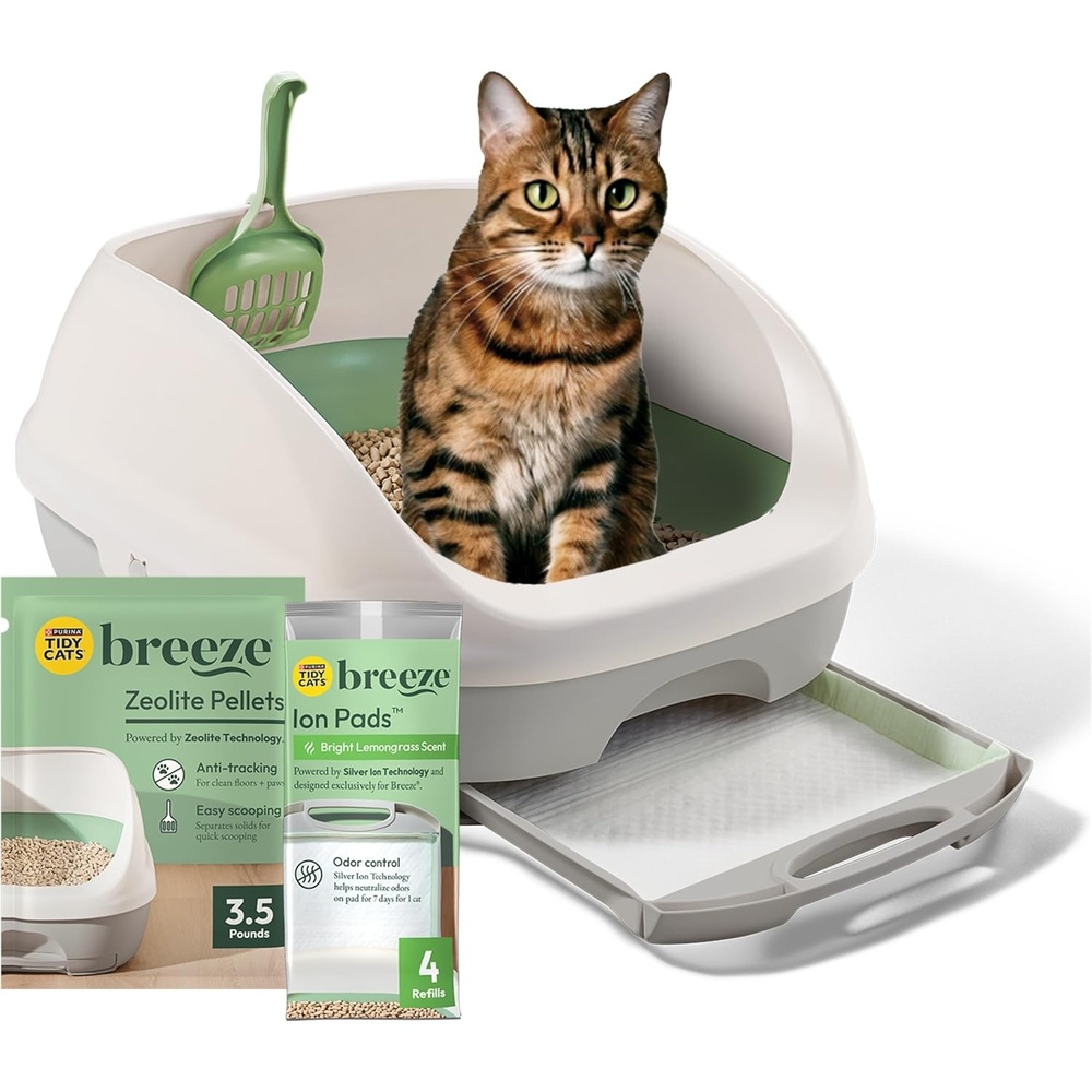 image:imagePurina Tidy Cats Breeze Covered Cat Litter Box System KitGreen