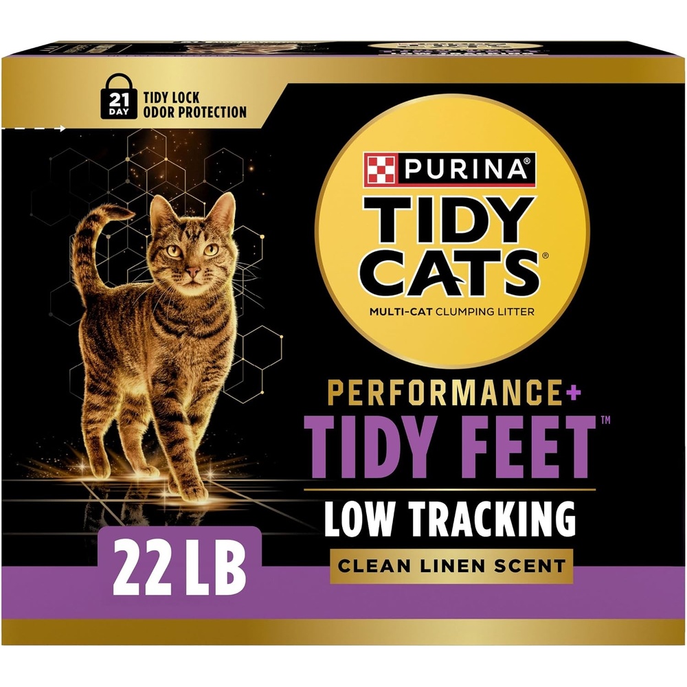 image:imagePurina Tidy Cats Tidy Feet Clumping Low Tracking Cat Litter With Odor Control  Clean Linen Scent  22 lb Box