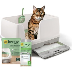 Purina Tidy Cats Breeze Litter Box System Kit with Pellet Cat Litter, XL Litter Box and Litter Box Pads(XL)