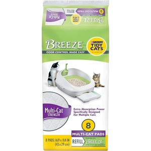 Purina Tidy Cats Cat Litter Breeze Pads Refill Pack Multi Cat Litter Pads – 8 ct. Bag(8 Count (Pack of 1))