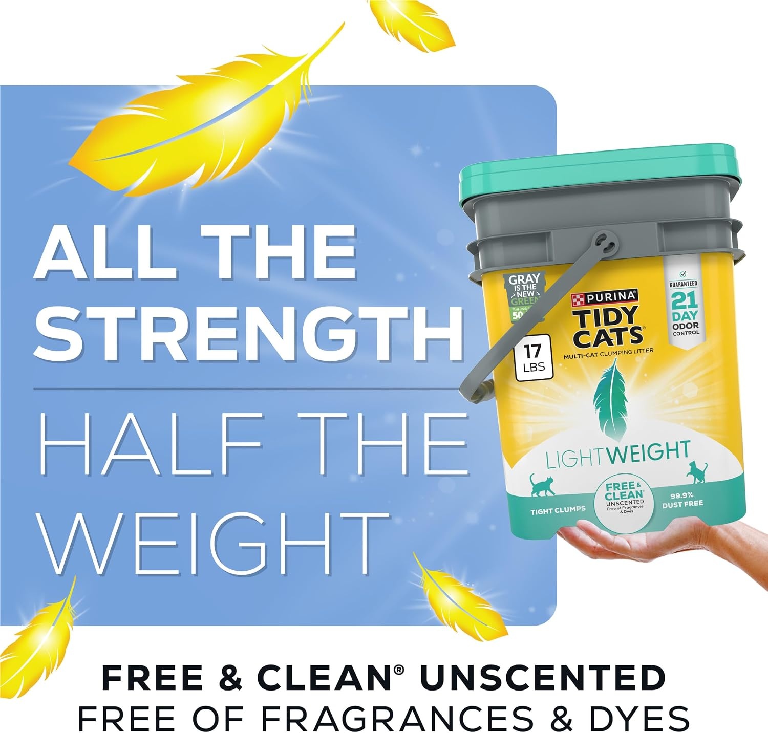 image:imagePurina Tidy Cats Cat Litter LightWeight Free and Clean Unscented 17 lb85 Pound Pack of 2
